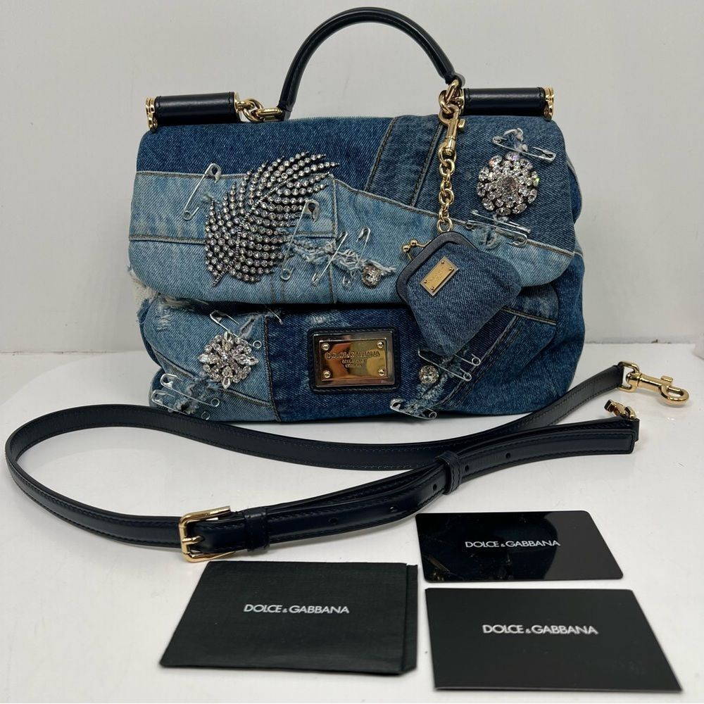 Dolce&Gabbana - Sicily embellished denim tote bag